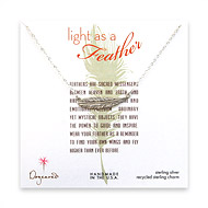 light as a feather medium sterling silver sideways feather necklace