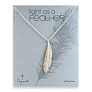 light as a feather large sterling silver feather necklace
