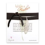 light as a feather large sterling silver feather necklace on leather