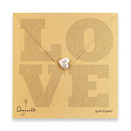 gold dipped love pearl heart necklace