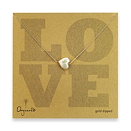 gold dipped love pearl heart necklace