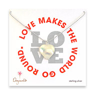 love large mother of pearl heart necklace on sterling silver ball chain