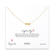infinity necklace, gold dipped