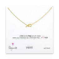 xo necklace, gold dipped