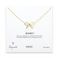 always bow gold dipped necklace