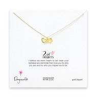 2 of hearts gold dipped necklace