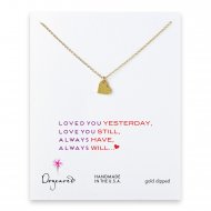 love collection sparkle heart necklace, gold dipped