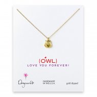 love collection owl necklace, gold dipped
