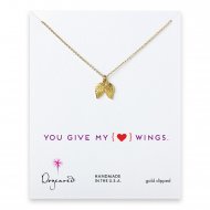 love collection angel wings necklace, gold dipped