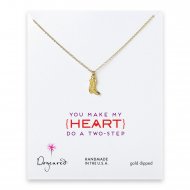 love collection boot necklace, gold dipped