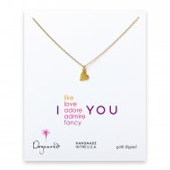 love collection sideways heart necklace, gold dipped
