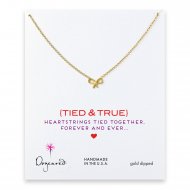 love collection bow necklace, gold dipped