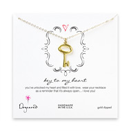 antique key to my heart gold dipped necklace - 20 inches