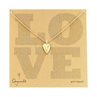 gold dipped love kind heart pendant on ballchain - 24 inch