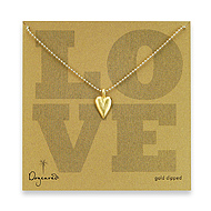 gold dipped love kind heart pendant on ballchain - 24 inch