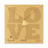 gold dipped love sideways large heart necklace - 24 inch