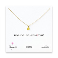 i love, love, love you gold dipped diamond necklace