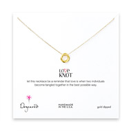 love knot necklace, gold dipped - 18 inches