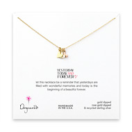 mixed metal hearts necklace, gold dipped