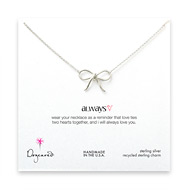 always bow sterling silver necklace
