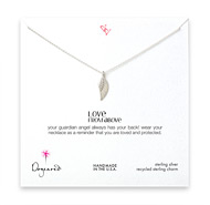 love from above angel wing necklace, sterling silver
