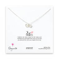 2 of hearts sterling silver necklace