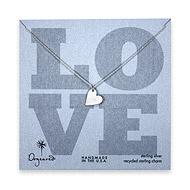 sterling silver love sideways medium heart necklace