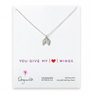 love collection angel wings necklace, sterling silver