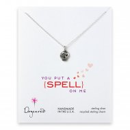 love collection flower skull necklace, sterling silver