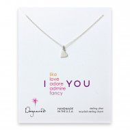 love collection sideways heart necklace, sterling silver