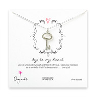 antique key to my heart sterling silver necklace - 20 inches