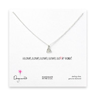 i love, love, love you diamond sterling silver necklace
