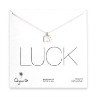 modern word luck sterling silver elephant necklace - 20 inches