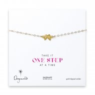 angel wings anklet, gold dipped