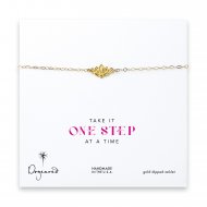 happy lotus anklet, gold dipped