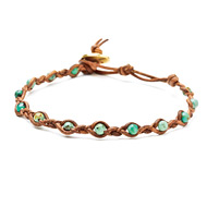 leather collection african turquoise and braided leather bracelet