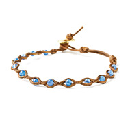 leather collection blue onyx and braided leather bracelet
