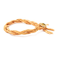 rust silk twist bracelet with gold dipped button closure
