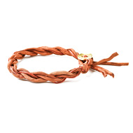 burnt orange silk twist bracelet with gold dipped button closure