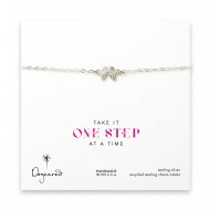 angel wings anklet, sterling silver