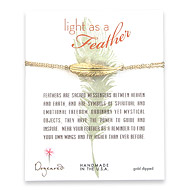 light as a feather medium gold dipped feather bracelet