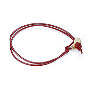 love gold dipped heart button bracelet on crimson leather cord