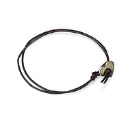 love gold dipped heart button bracelet on black leather cord