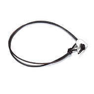 love sterling silver heart button bracelet on black leather cord