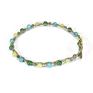 kitchen sink green multi bead single strand bracelet on moss irish linen
