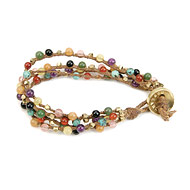 kitchen sink multi stranded bracelet on tobacco irish linen