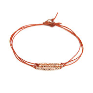 rose gold dipped sparkle bracelet, burnt orange irish linen