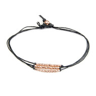 rose gold dipped sparkle bracelet, black irish linen