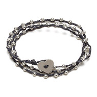 sparkle wrap bracelet with sterling silver heart closure on navy irish linen