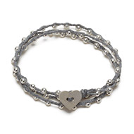 sparkle wrap bracelet with sterling silver heart closure on pebble irish linen